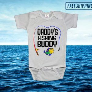 Daddy's fishing buddy baby one piece bodysuit